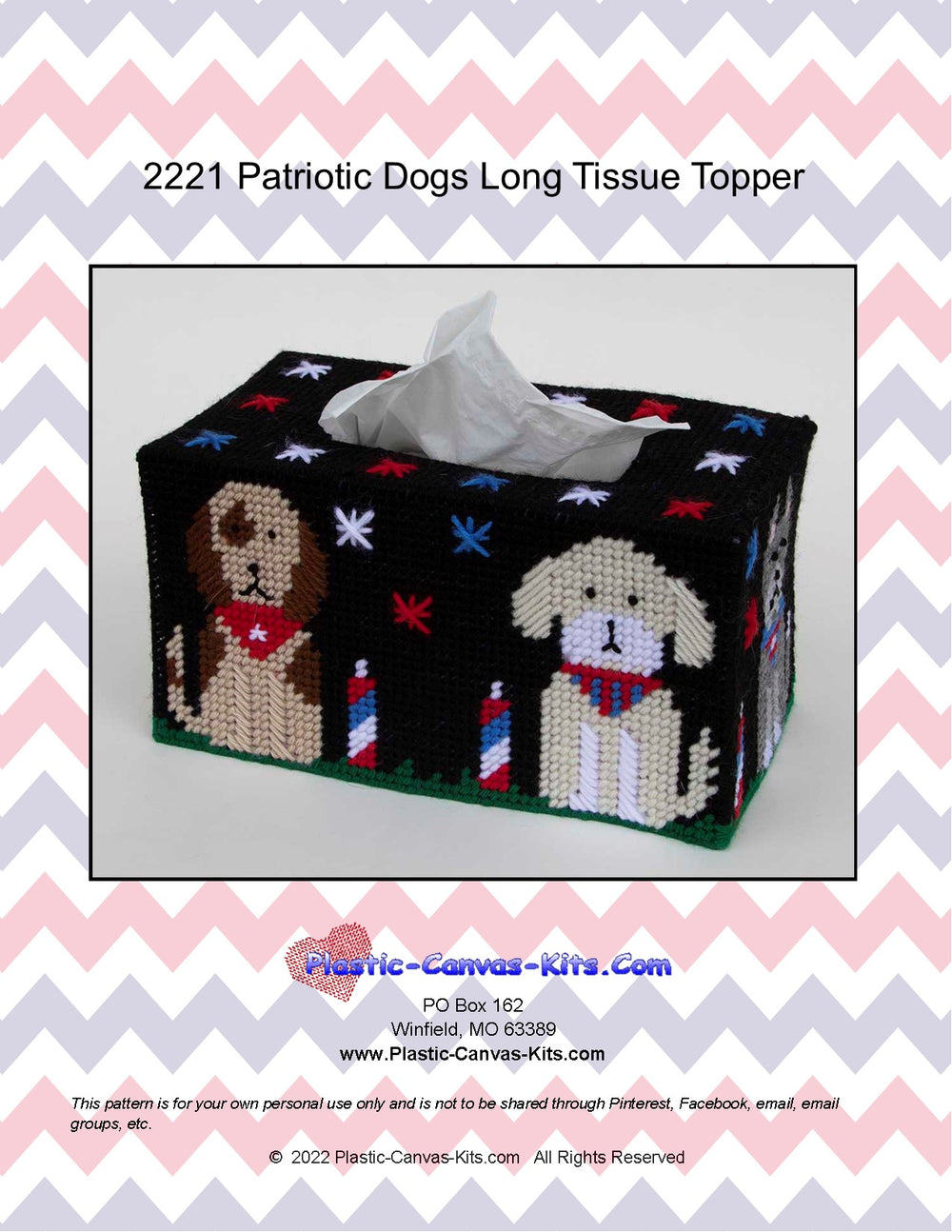 Patriotic Dogs Long Tissue Topper