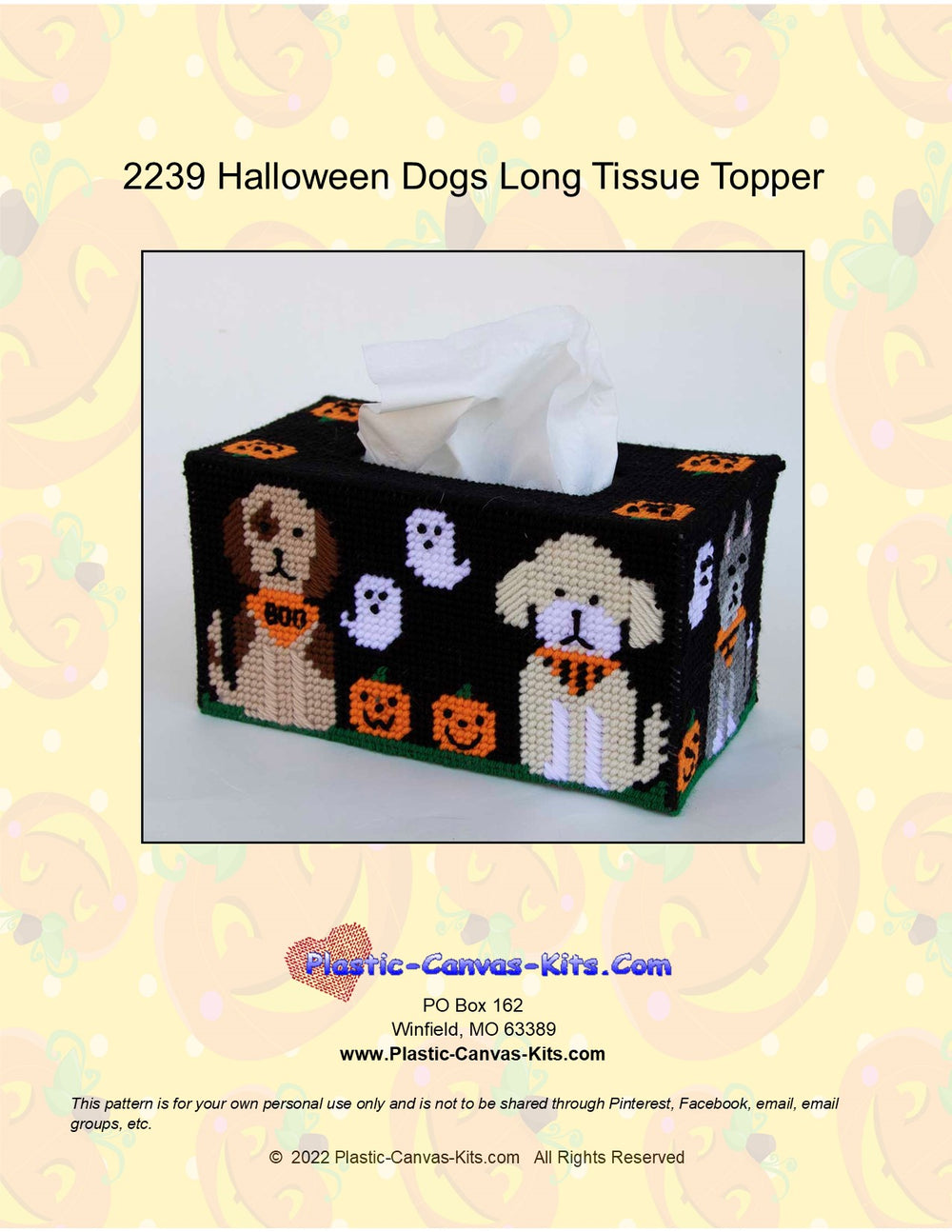 Halloween Dogs Long Tissue Topper