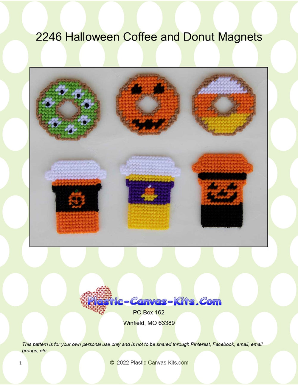 Halloween Coffee and Donut Magnets