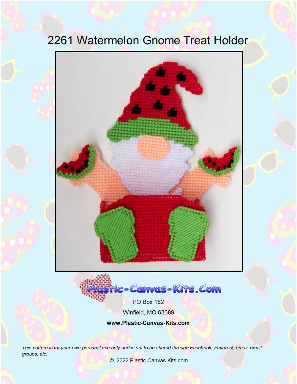 Watermelon Gnome Treat Holder