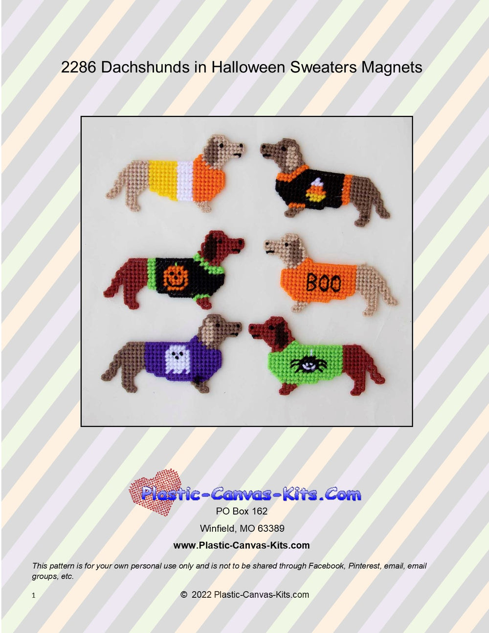 Dachshunds in Halloween Sweaters Magnet Set