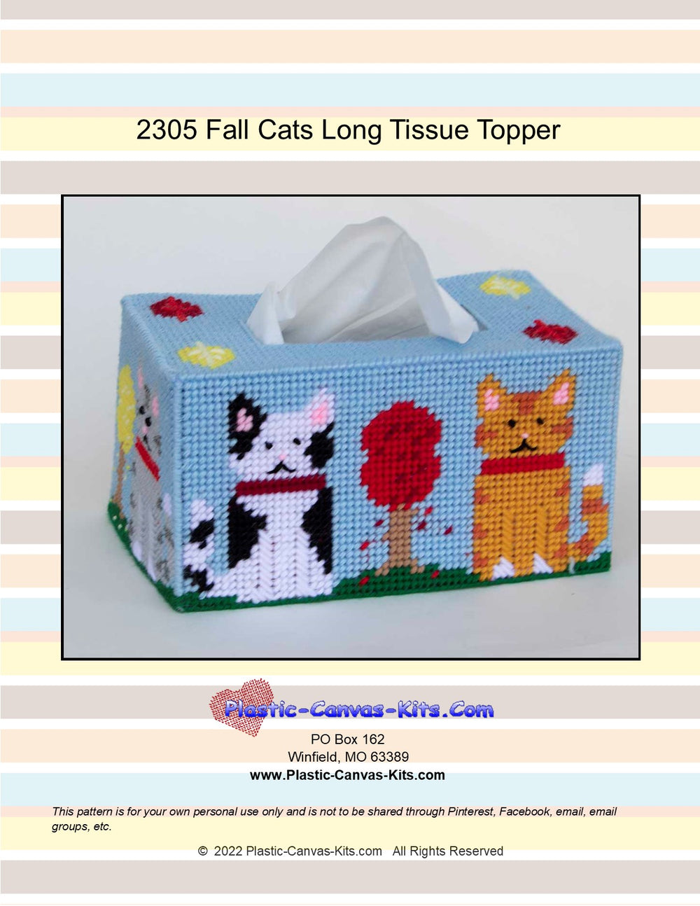 Fall Cats Long Tissue Topper