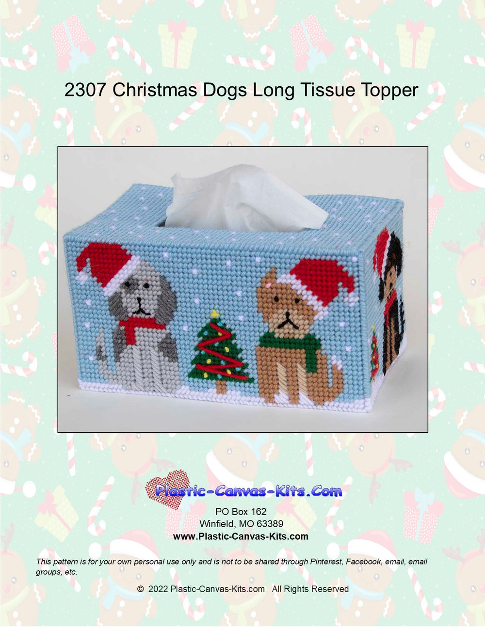 Christmas Dogs Long Tissue Topper