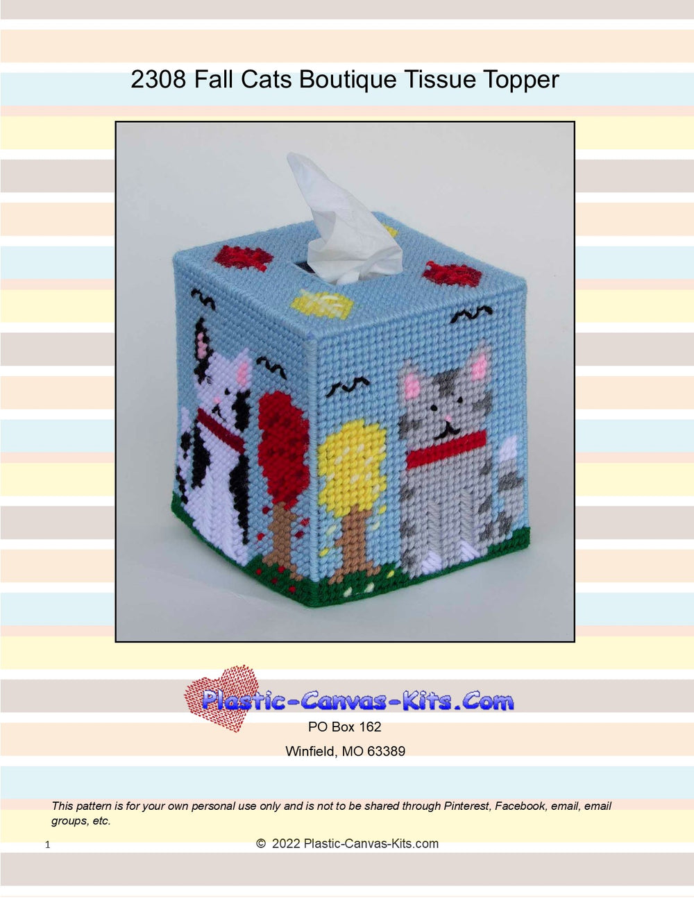 Fall Cats Boutique Tissue Topper