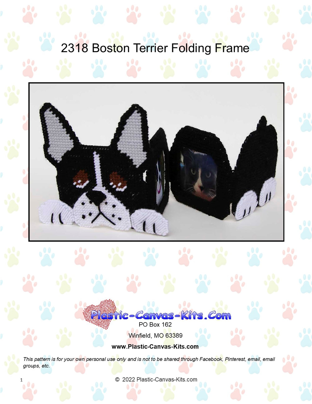 Boston Terrier Folding Picture Frame