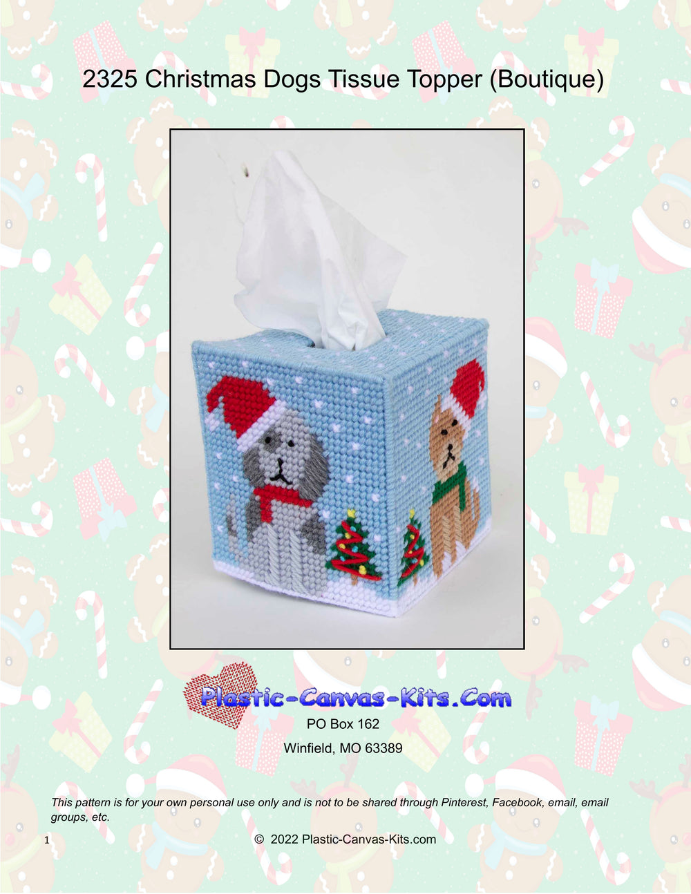 Christmas Dogs Boutique Tissue Topper