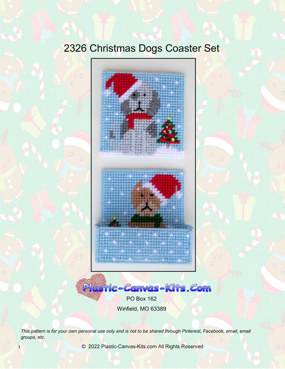 Christmas Dogs Coaster Set