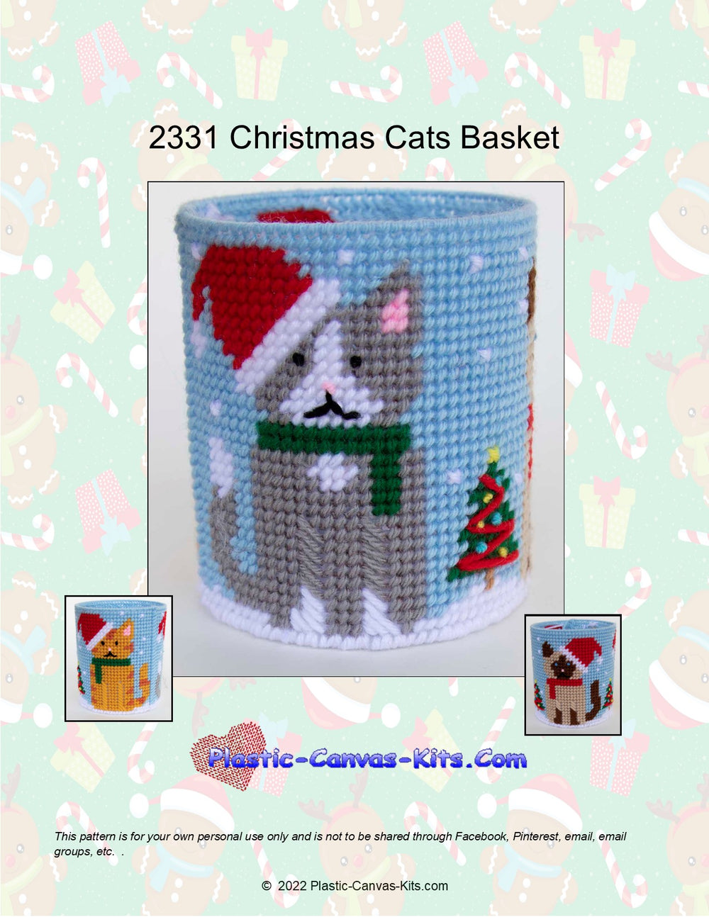 Christmas Cats Basket