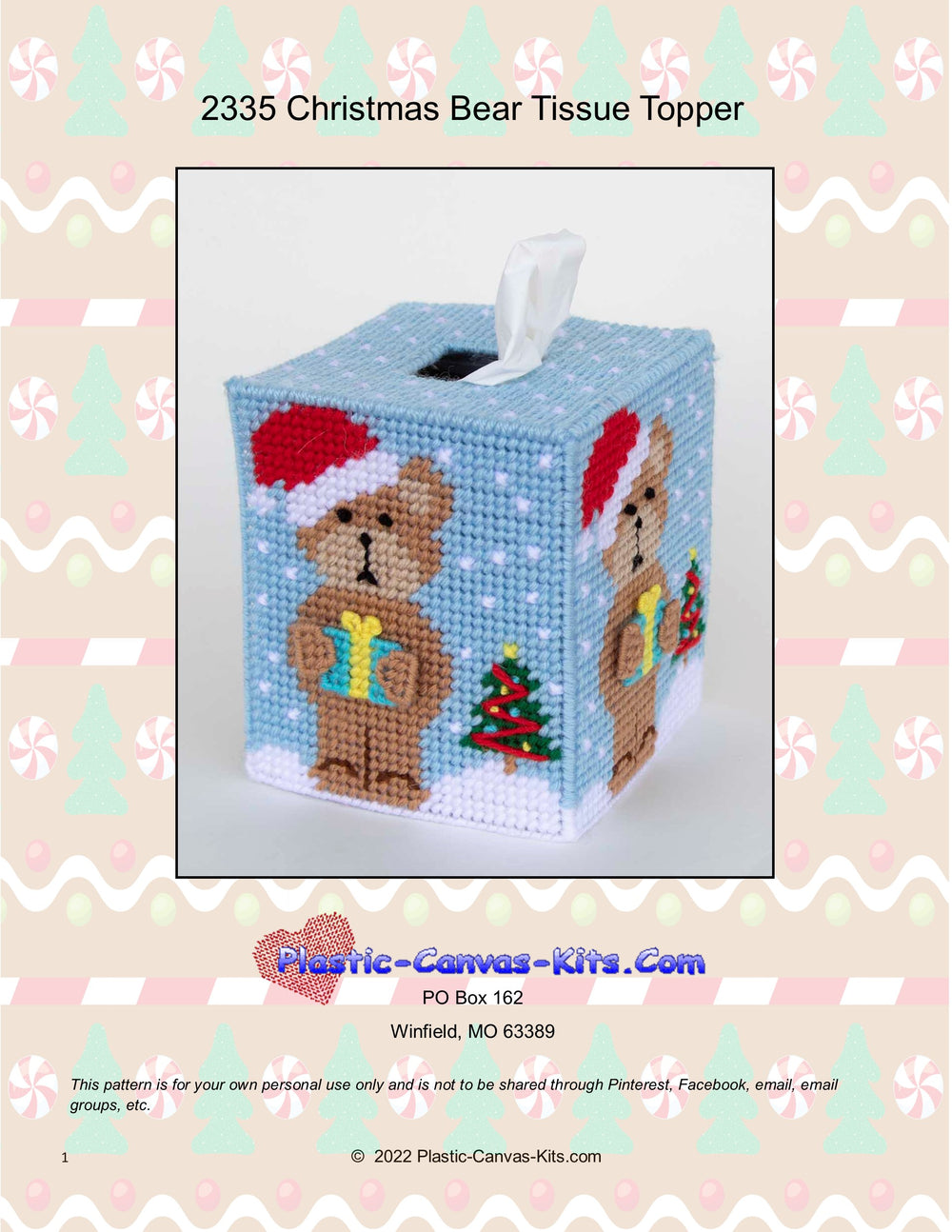 Christmas Bear Boutique Tissue Topper