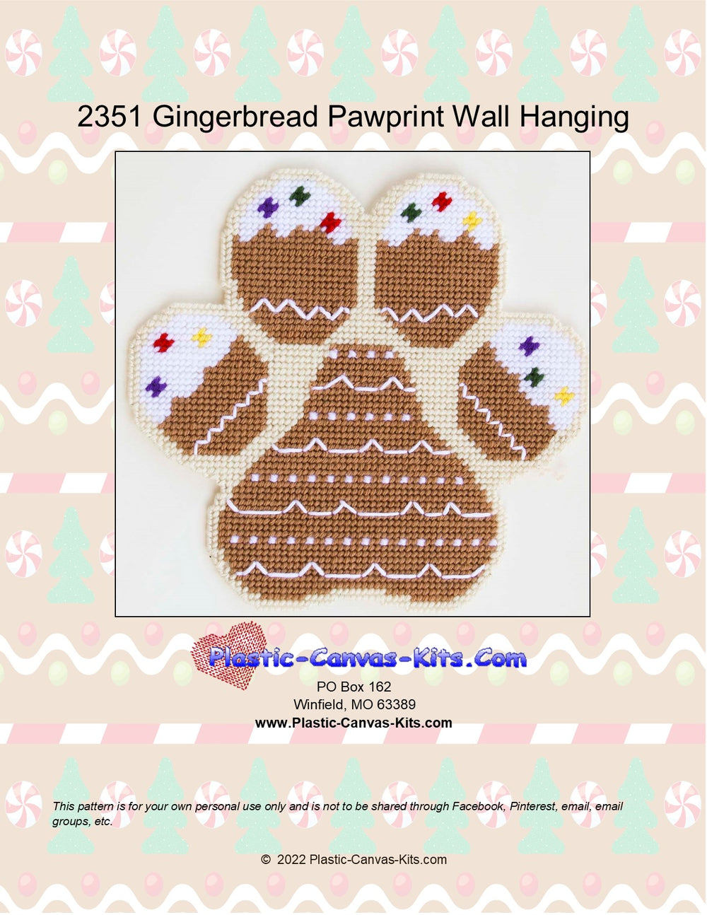 Gingerbread Pawprint Wall Hanging