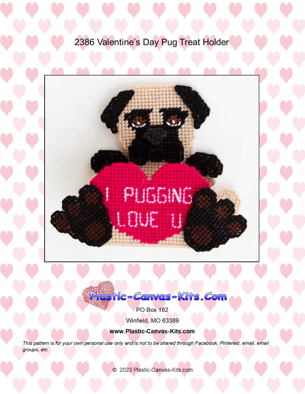 Valentine's Day Pug Treat Holder