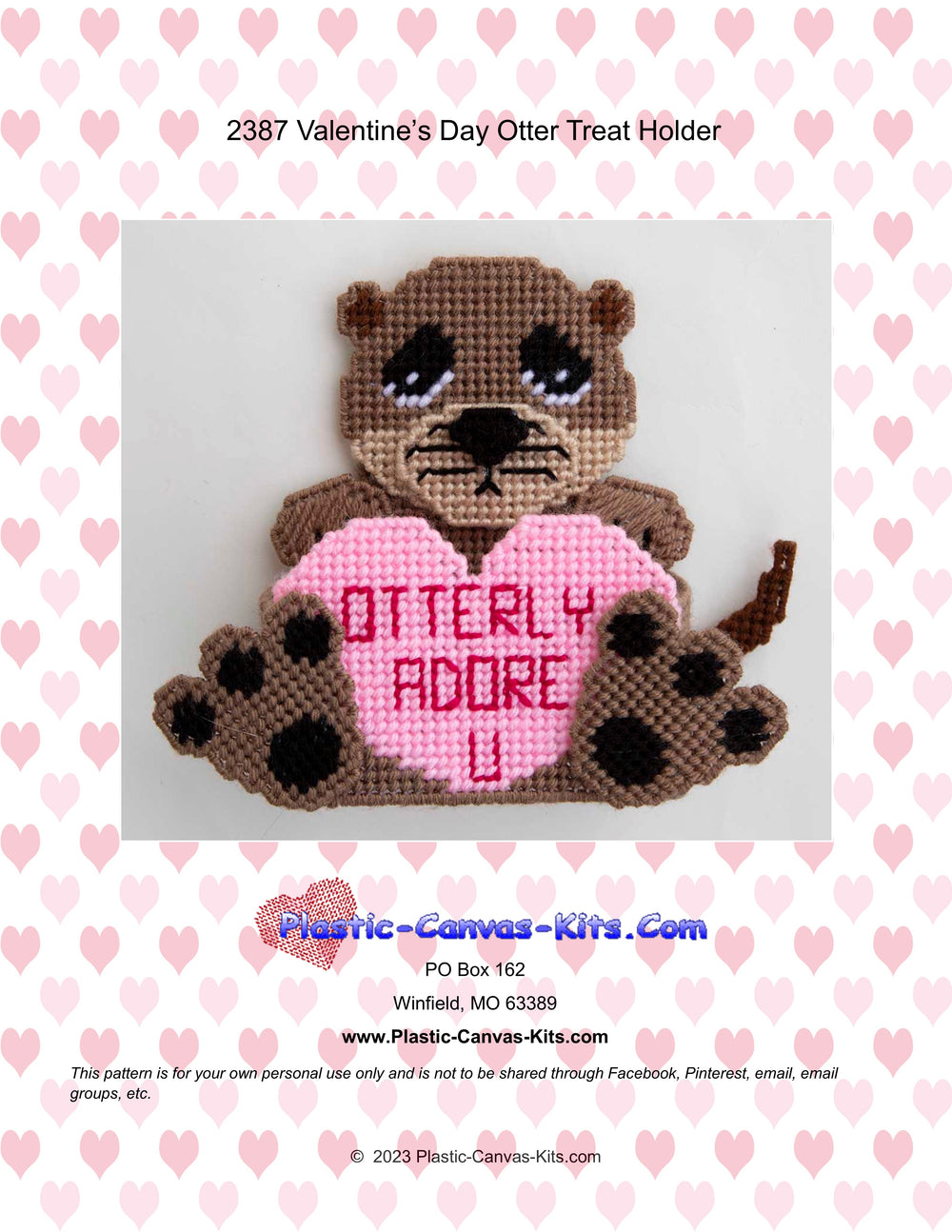 Valentine's Day Otter Treat Holder