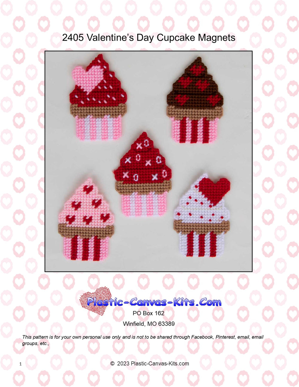Valentine's Day Cupcake Magnets