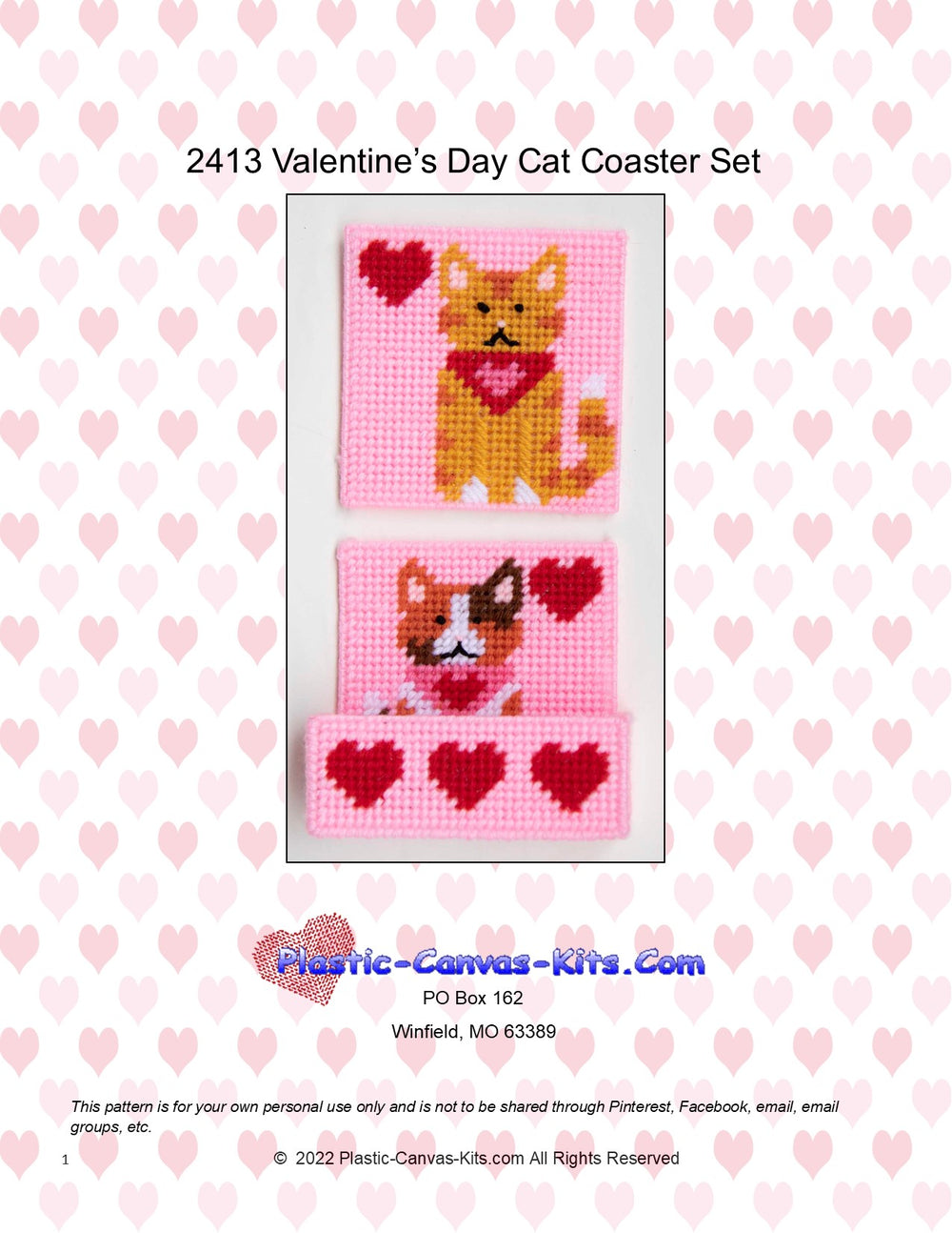 Valentine's Day Cats Coaster Set