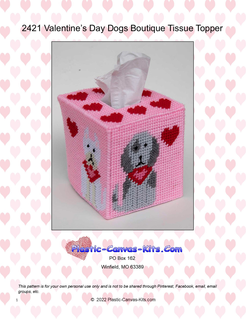 Valentine's Day Dogs Boutique Tissue Topper