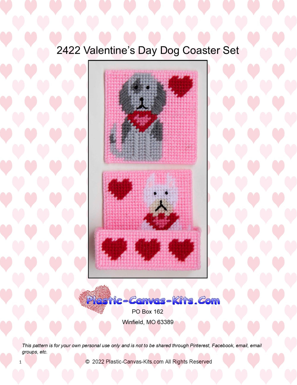 Valentine's Day Dogs Coaster Set