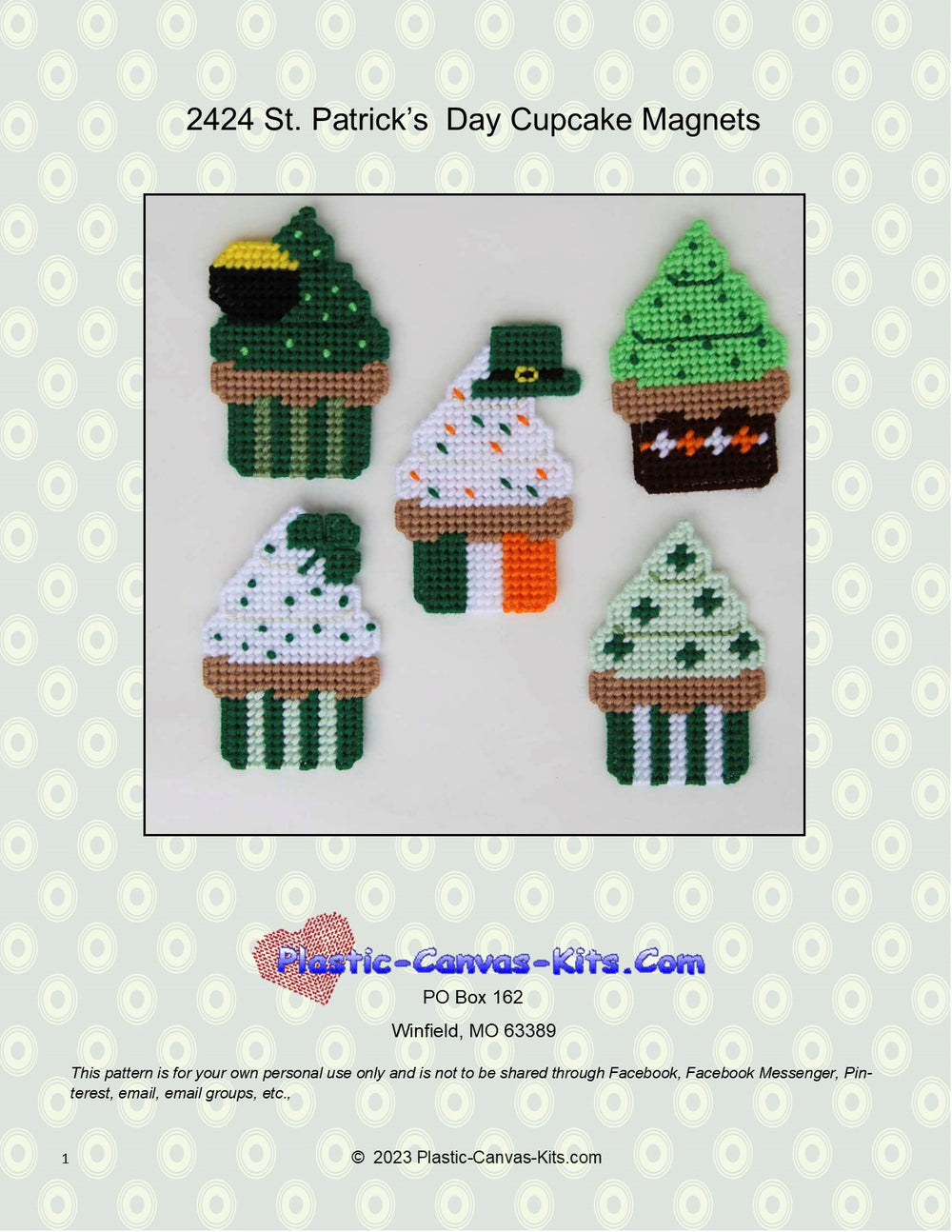 St. Patrick's Day Cupcake Magnets