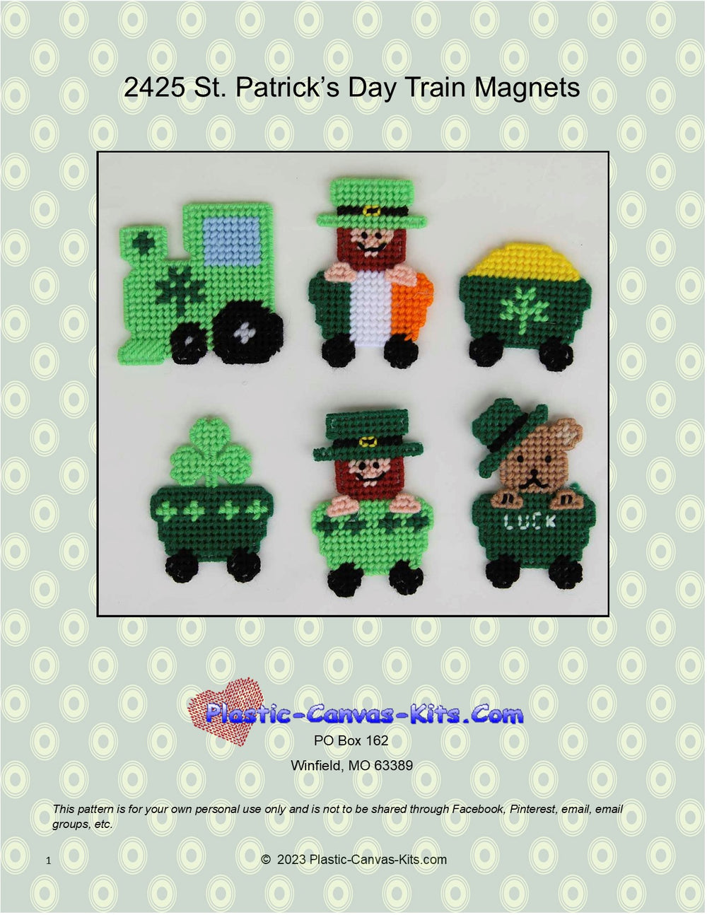 St. Patrick's Day Train Magnets