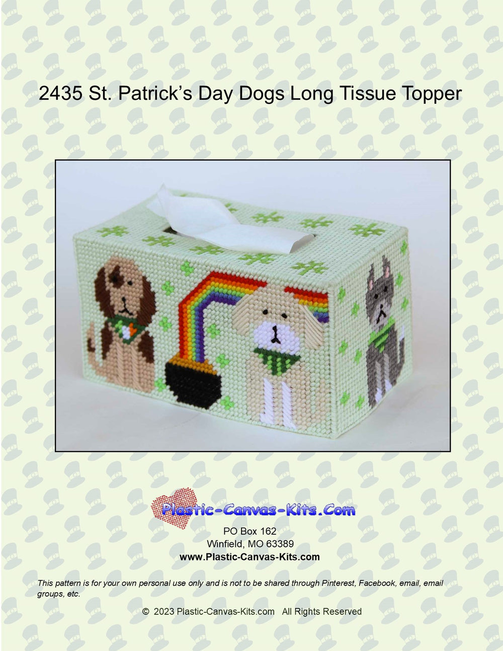 St. Patrick's Day Dogs Long Tissue Topper