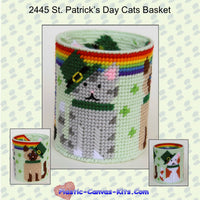 St. Patrick's Day Cats Basket