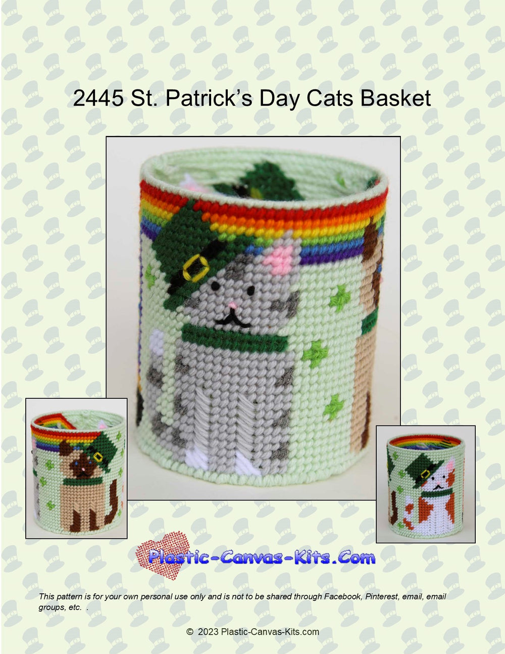 St. Patrick's Day Cats Basket