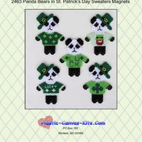 Panda Bears in St. Patrick's Day Sweaters Magnets
