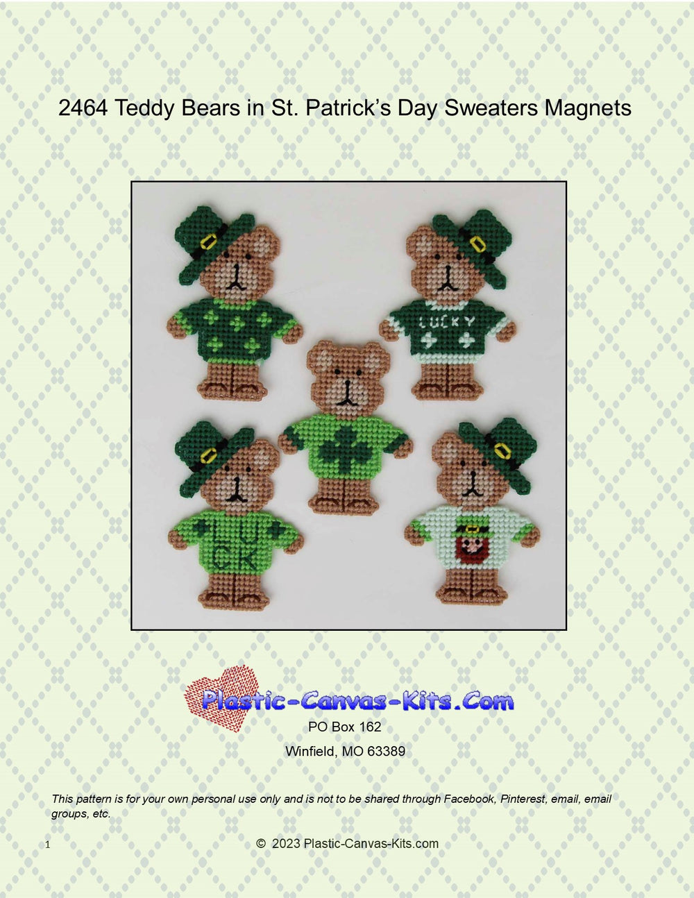 Teddy Bears in St. Patrick's Day Sweaters Magnets