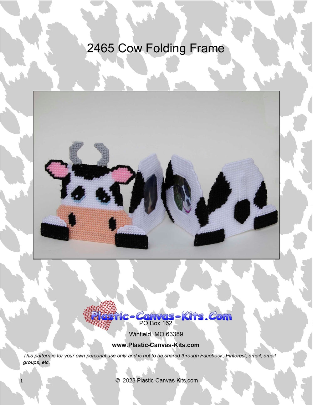 Cow Folding Picture Frame