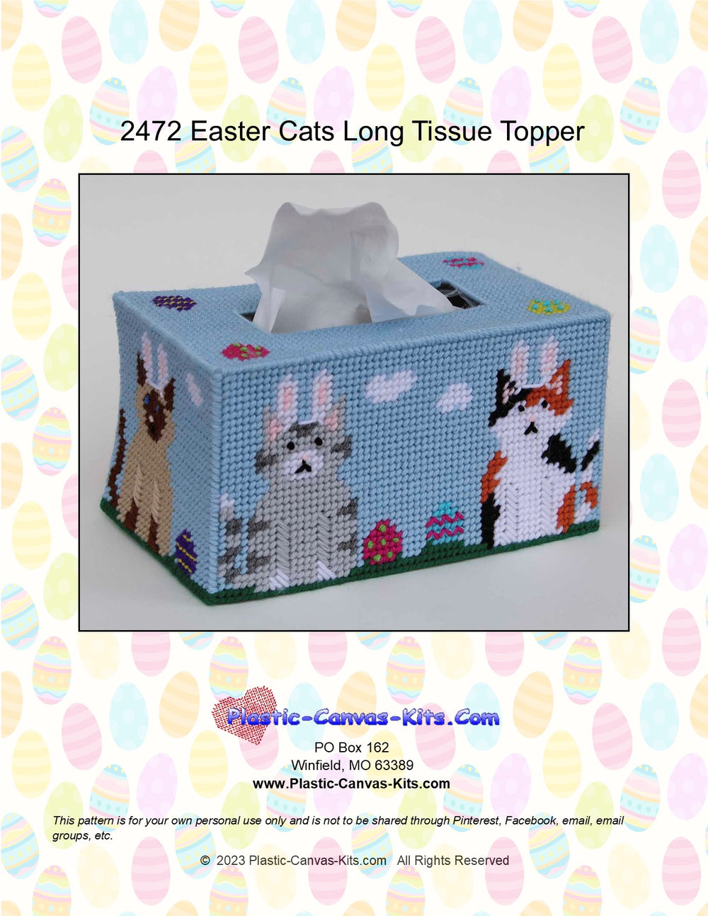 Easter Cats Long Tissue Topper