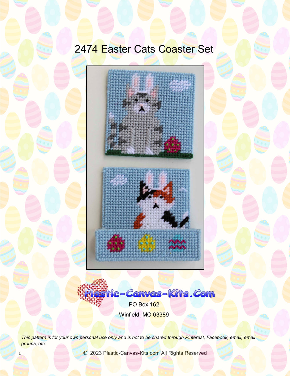 Easter Cats Coaster Set