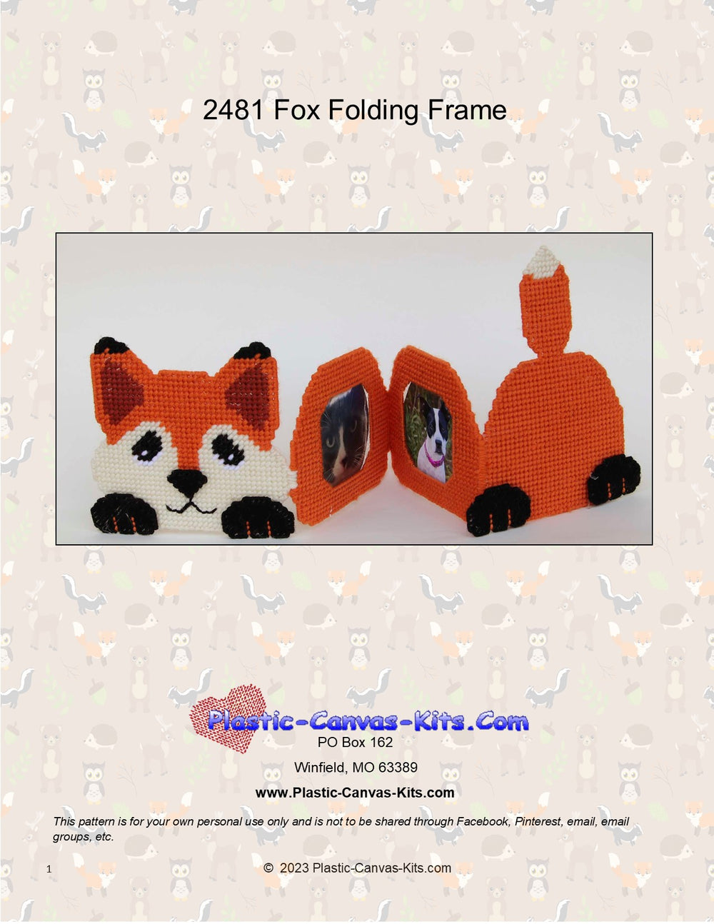 Fox Folding Picture Frame