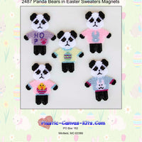 Panda Bears in Easter Sweaters Magnets