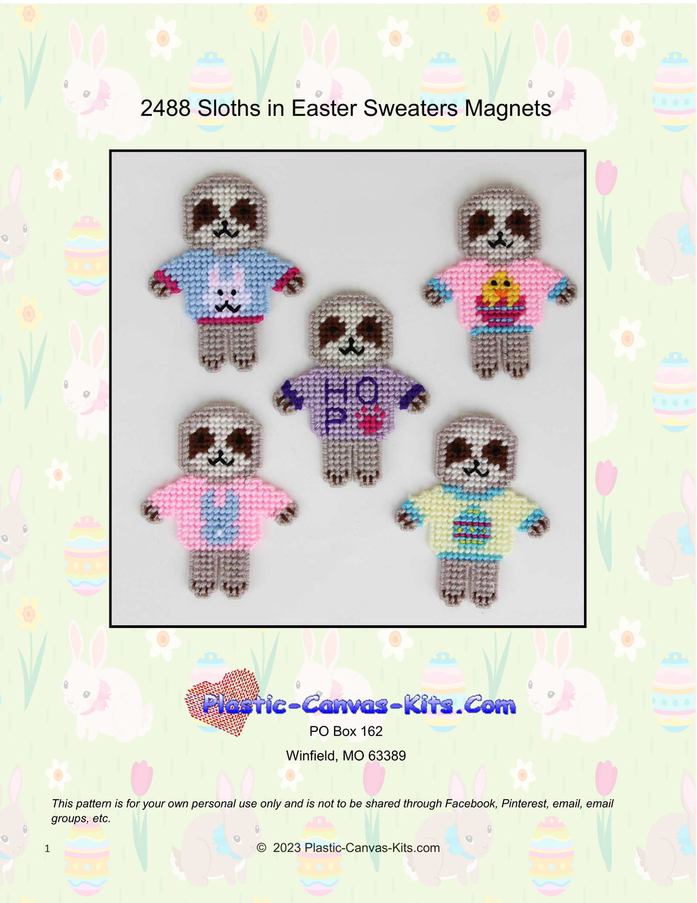 Sloths in Easter Sweaters Magnets
