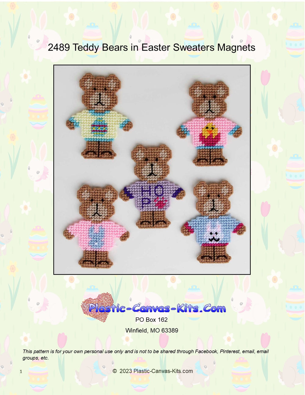 Teddy Bears in Easter Sweaters Magnets