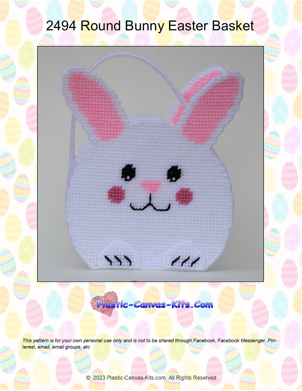 Round Easter Bunny Basket