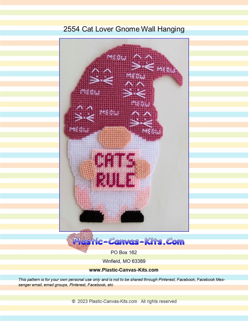 Cat Lover Gnome  Wall Hanging