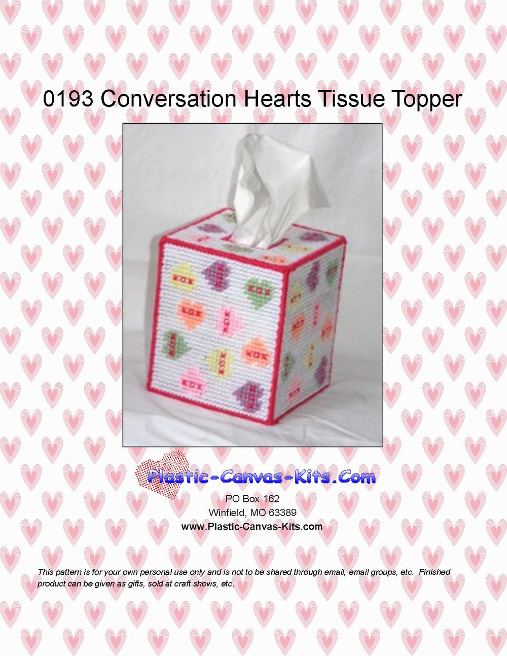 Conversation Hearts Tissue Topper
