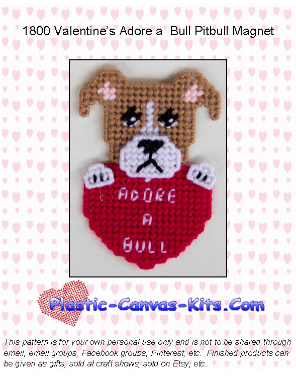 Adore A Bull Pitbull Valentine's Day Magnet