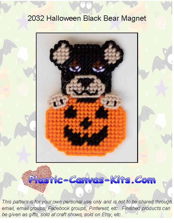 Black Bear Halloween Magnet