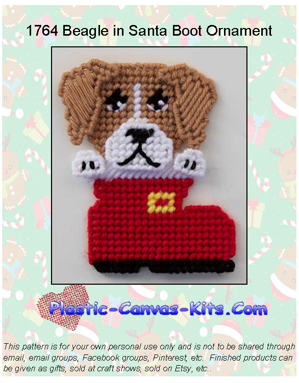 Beagle in Santa Boot Christmas Ornament