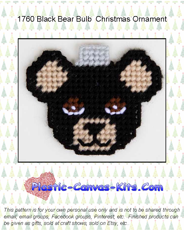 Black Bear Bulb Christmas Ornament