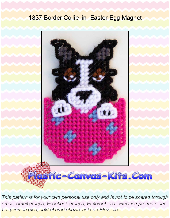 Border Collie Easter Magnet