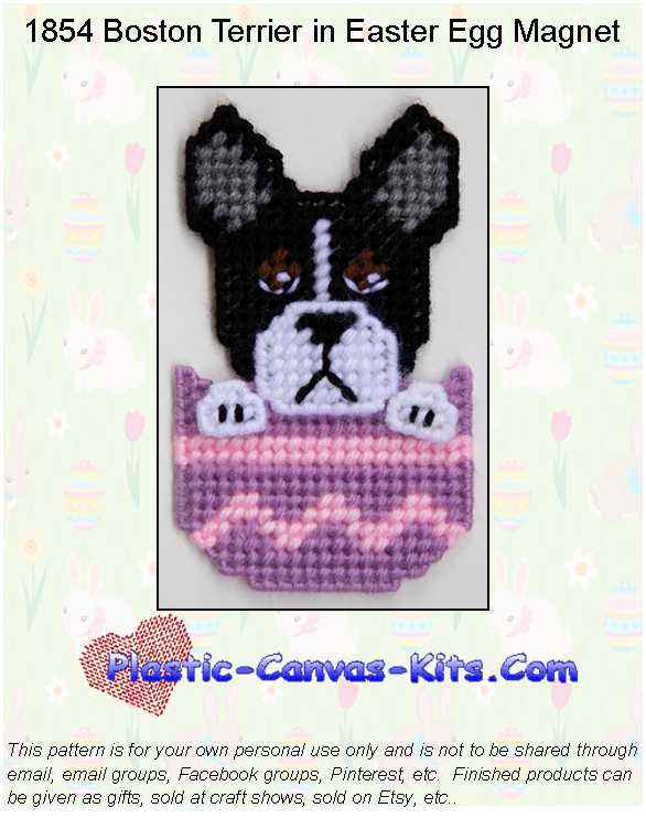 Boston Terrier Easter Magnet