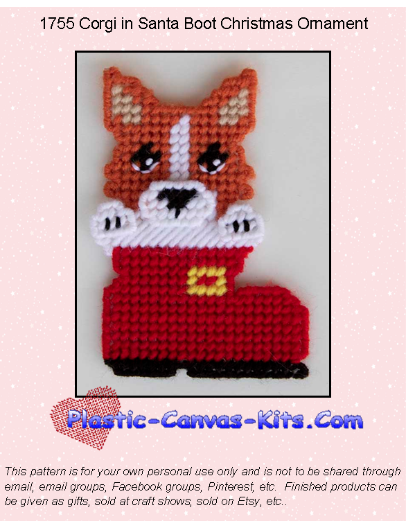 Corgi in Santa Boot Christmas Ornament