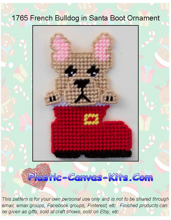 French Bulldog in Santa Boot Christmas Ornament