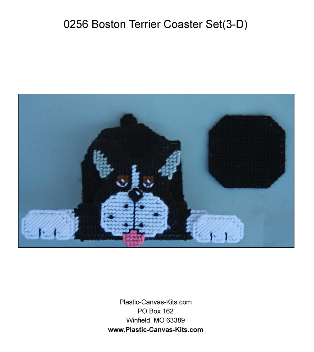 3D Boston Terrier Coaster Set