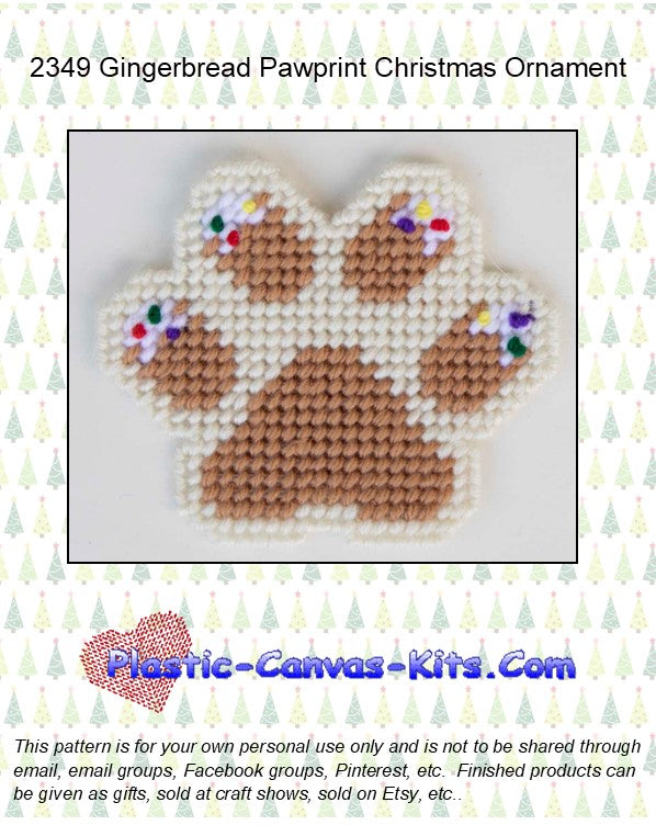 Gingerbread Pawprint Christmas Ornament