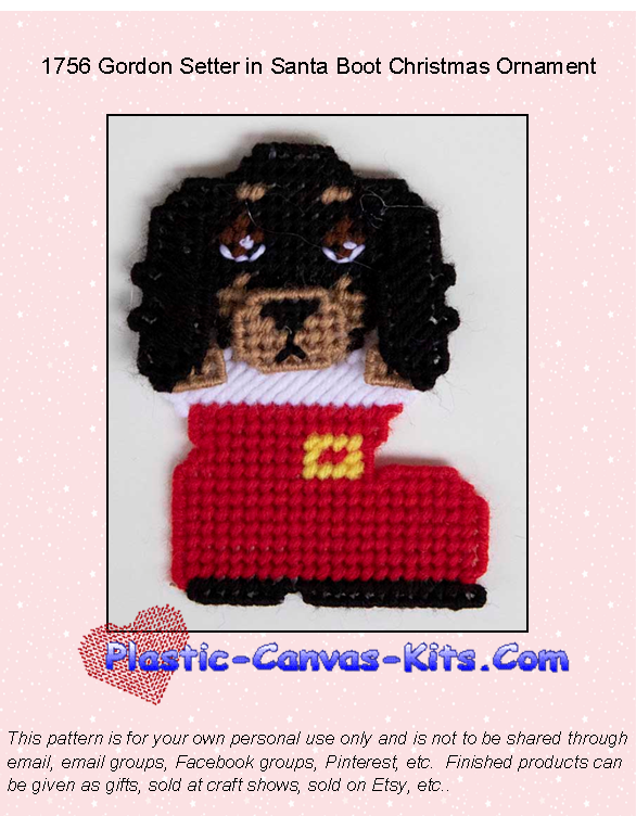 Gordon Setter in Santa Boot Christmas Ornament