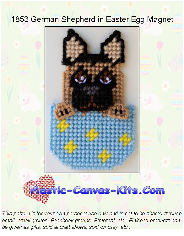 German Shepherd Easter Magnet