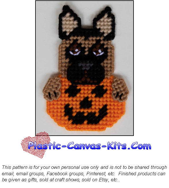 German Shepherd in Halloween Pumpkin Magnet